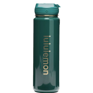 Lululemon SOLD OUT Back To Life Sport Bottle 24 oz Straw Lid. Emerald and Gold.